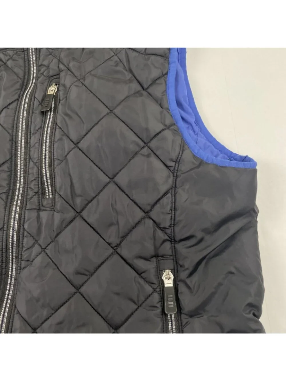 Lands End Diamond Quilted Full Zip Vest Women's M 10-12 Primaloft Insulation